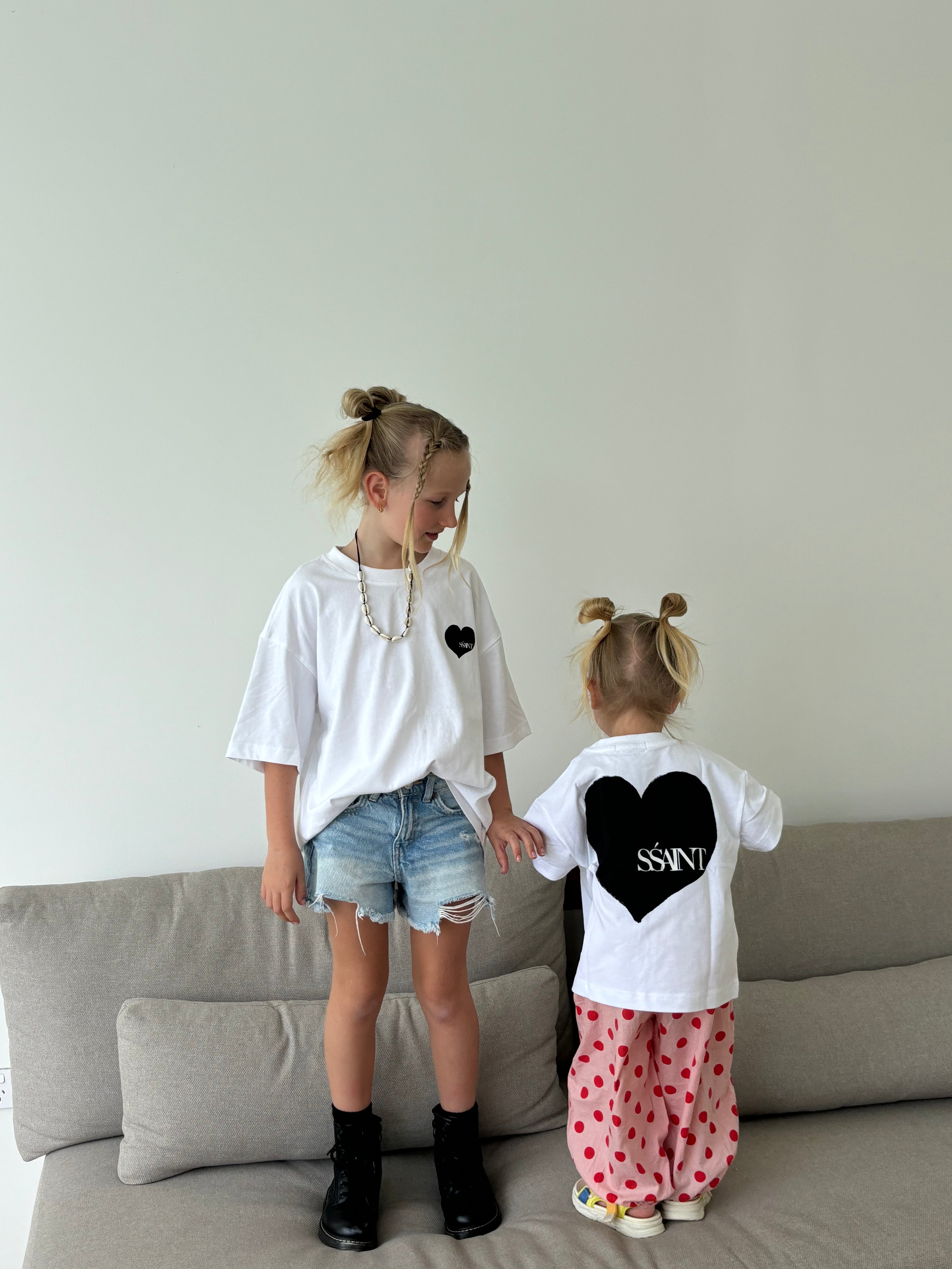 Kids Heart Tee: Black